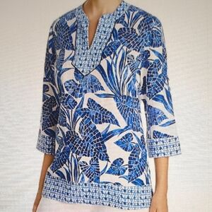 Tommy Bahama Mosaic Palm Tunic Top